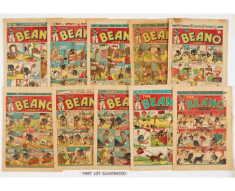 Beano (1945) 249-274. Complete year including propaganda war issues. First 'Six Bands for Bonnie Prince Charlie' double-page 