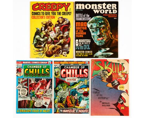 Creepy 1 (1964) Collector's Edition. Small biro mark to cover [fn], Monster World 1 (1964) [fn], Chamber of Chills (1972) 1 [