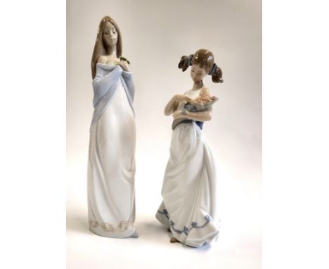 Nao Spring Petals and Floral Beauty figures 30cm and 35cm with boxes. (2)Excellent condition with all flower petals intact