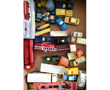 Twenty-four Dinky Toys including Leyland Octopus Shell Tanker, Standard Vanguard, and Ford Zephyr, mostly overpainted and two