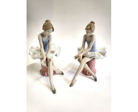 Nao pair 1179 Sitting Ballet Dancer figures in boxes 22cm. (2)Excellent condition  