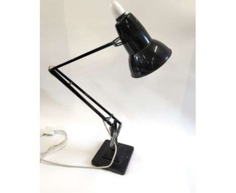 A Herbert Terry Black vintage 'angle poise' desk lamp with modern light fitting. 
