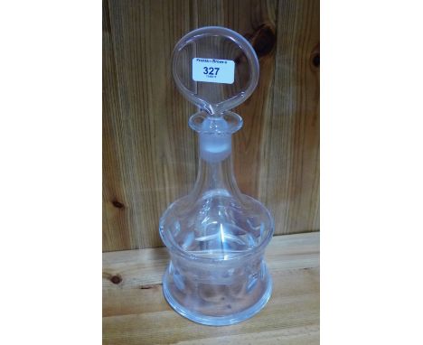 An Orrefors clear glass decanter with bulls eye stopper, 32cm high 