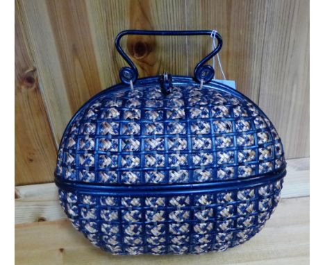 A vintage basket weave handbag