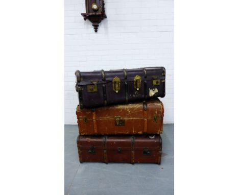 Three vintage storage trunks, 85 x 50cm (3) 