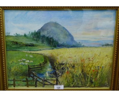 R. Ainslie  Summer Landscape  Oil-on-board, signed bottom right,  in a glazed giltwood frame, 52 x 41cm 