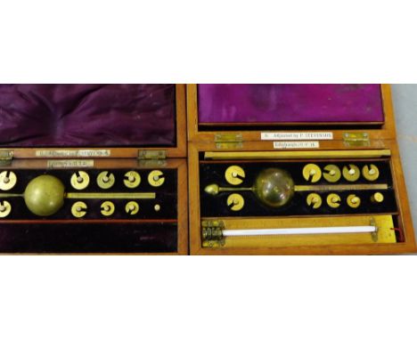 A Sikes hydrometer in fitted case and another (2) 