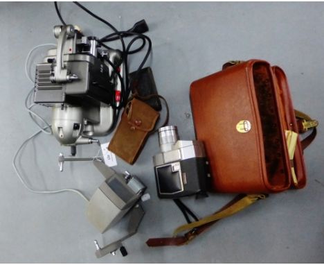 A Bolex Paillard cine projector together with a Bell & Howell auto load cine camera and two vintage cameras (a lot) 