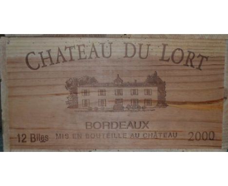 Chateau du Lort Bordeaux 2000, 12 bottles in original wooden case