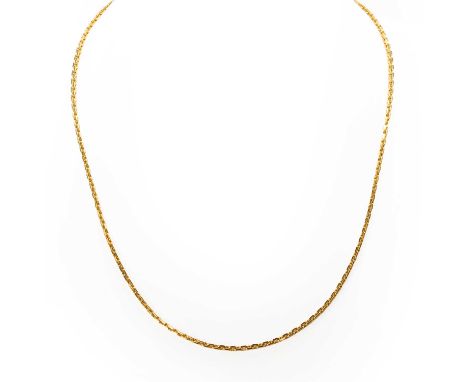 A cable link necklace, with filed cable links, to an 'S' clasp, 550mm long, stamped 22C, tested as high-carat gold, 21.58gCon