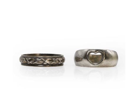 Two sterling silver rings, by Georg Jensen, no. 320,marked Georg Jensen, 925S Denmark, London import mark 1995, ring size N½,