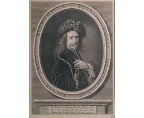 After Nicolas Mignard, Auenionensis, Portrait of a gentleman, engraving, 31 x 23cm, together with another engraving titled 'L