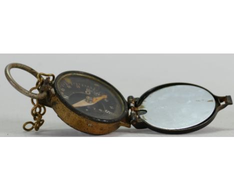 Unusual Brass Military type Compass: Marked MK 6185 to case.