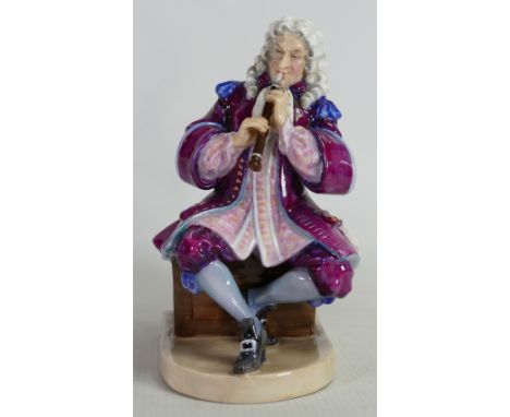 Royal Doulton prototype figure of seated Gentleman playing a Clarinet: c1950 impressed model no 1489, height 19.5cm.