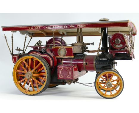 Modelist Built Scale Live Steam Model of a Burrell Special Scenic Showmans Engine: Named Akela, length 44cm, height 26cm