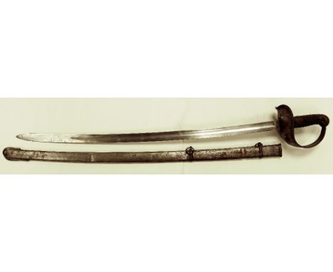 Cavalry sword &amp; metal scabbard SJG NEUHAUSEN:  Measuring 106cm overall.