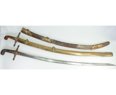 19th Century Officers Sabre: Presented From Capts Outlaws Reg Madras L Cavalry to His Friend with scabbard together with Rema