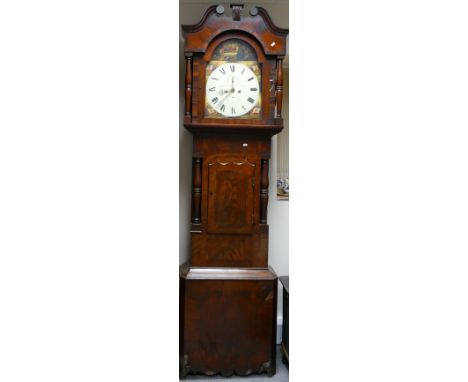 Victorian Wilkinson of Nantwich Mahogany cased 8 day Longcase Clock: Painted arch dial, width 60cm x height 226cm.