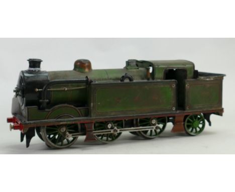 Bing/Bassett Lowke GNR N1 0-6-2 Condensing Tank Engine: Electric powered, O guage. Condition Report: parts missing, in played