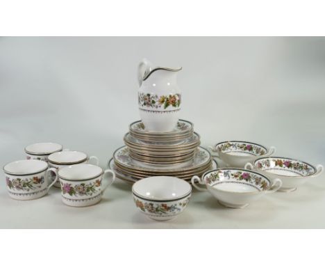 A collection of Spode Tapestry dinner ware: To include dinner plates, side plates, platter, handled bowls, coffee cups etc. (