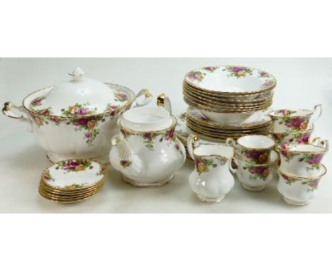 A very large collection of Royal Albert Old country Rose to include: Tea sets x 2, coffee set, soup bowls and saucers, teapot