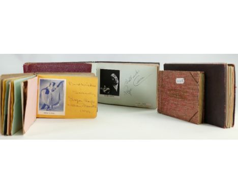 A good collection of vintage Autographs: 6 albums containing many autographs of film and radio stars dating from 1940s &amp; 