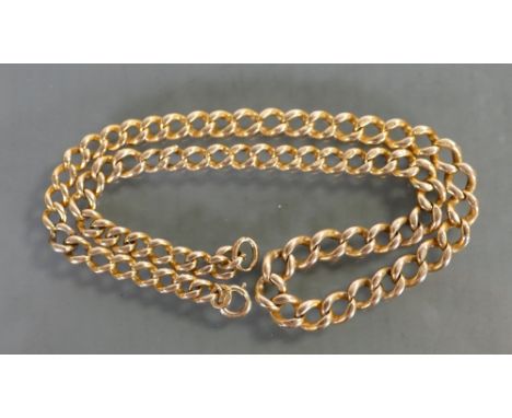 9ct gold vintage watch chain choker chain:  Hallmarked on every link. Weight 22.7g, length 36cm.   