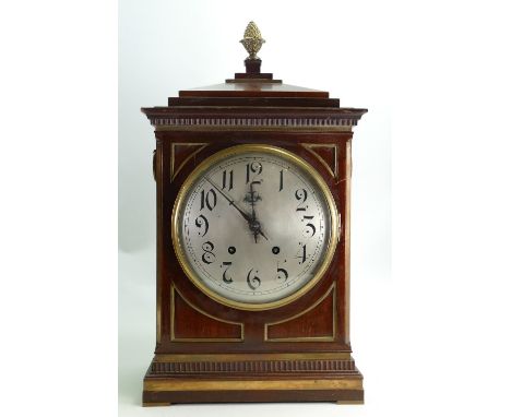 Early 20th century Winterhalder &amp; Hofmeier Mahogany Mantle clock: h54 x w29cm.