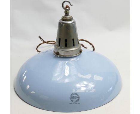 The Holmes and Wedgwood patent lamp: c1930s pottery lamp shade with chrome mounts made originally and used at the Wedgwood fa