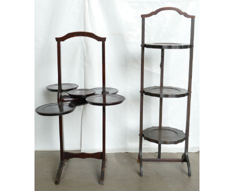20th century Metamorphic revolving Cake stand: Together with similar item. (2)