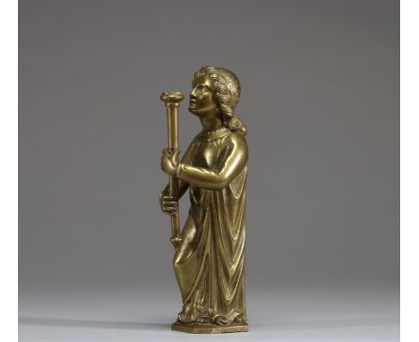  "Ornement de lustre ou de chandelier en bronze representant un ange, XV-XVIeme. - Ornement de lustre ou de chandelier en bro