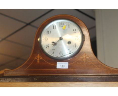 A INLAID MAHOGANY MANTLE CLOCK