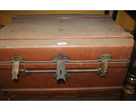 A LARGE METAL TRUNK
