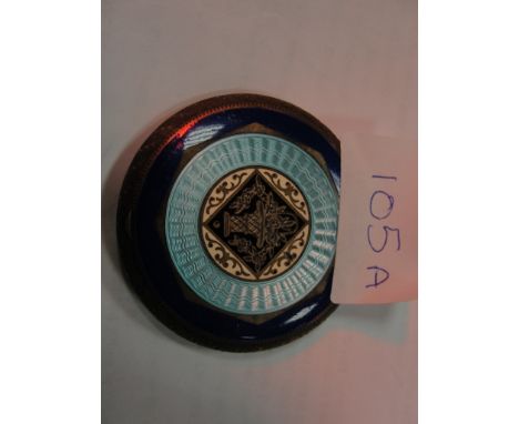 Guilloche enamelled compact on continental silver