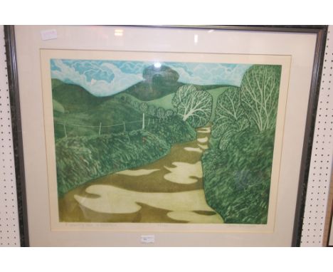 John Brunsdon (1937-2014): A Country Lane in Wiltshire, etching & aquatint, hand signed, titled & numbered in pencil 