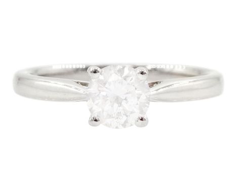 18ct white gold single stone round brilliant cut diamond ring, hallmarked, diamond 0.70 carat, with IGI reportCondition Repor