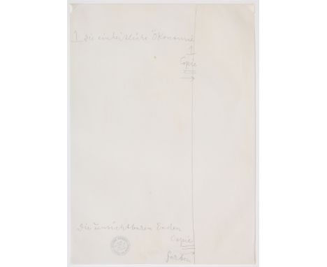 JOSEPH BEUYSPaß für Eintritt in die Zukunft 1974Bleistiftzeichnung auf Schreibpapier. Verso signiert und gestempelt. Ex. 11/2