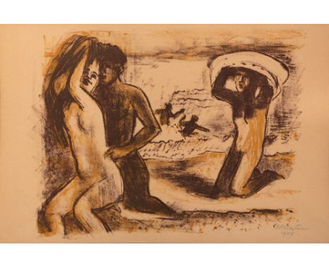 HERMANN MAX PECHSTEINDie Werbung (Blatt Nr. 1 aus Boettcher-Mappe) 1947Farblithographie auf Velin. Signiert und datiert. Ex. 
