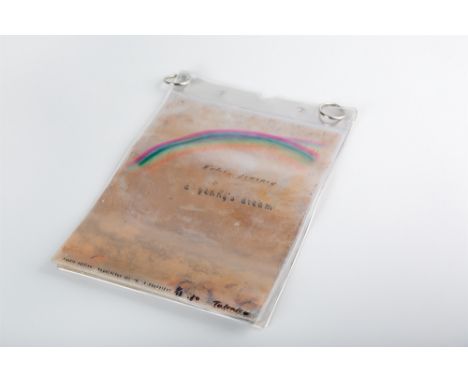 TAKAKO SAITOWasser-Journal 19804 bemalte Plastikbeutel, davon 3 mit Wasser aus verschiedenen Flüssen und einer mit Kärtchen z