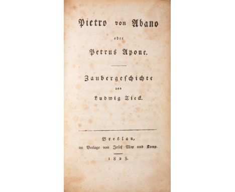 Tieck, Ludwig. - Sammlung von 3 Erstausgaben in 4 Bänden.1) Der Geheimnisvolle. Novelle. Dresden: P. G. Hilscher 1823. 16,5 x
