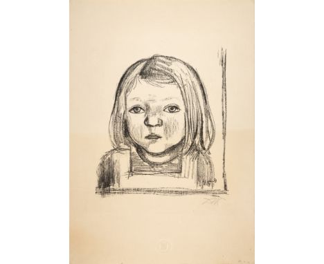 OTTO DIXKind I (Tochter Bienert, Blick etwas nach links) 1949Lithographie auf Kupferdruckpapier mit Trockenstempel 'Akademie 