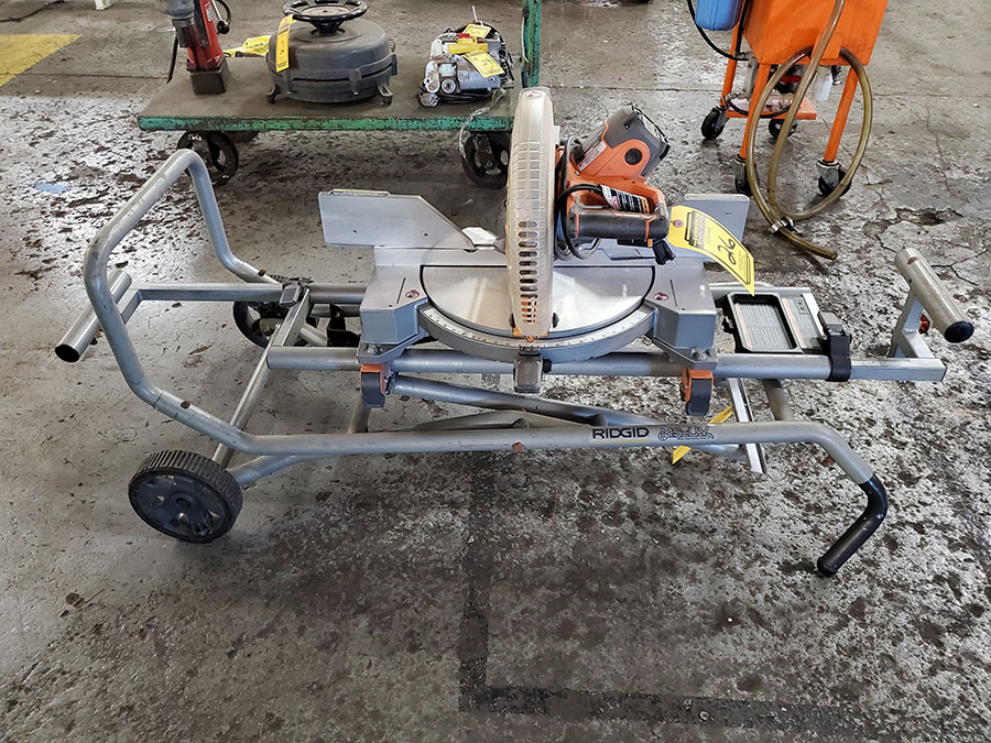 RIDGID MSUV MITER SAW UTILITY VEHICLE, SAW MODEL R4122, 12’’ BLADE