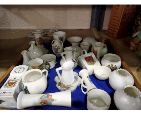 27 pieces of crested ware mainly Goss.  Not available for in-house P&amp;P 
