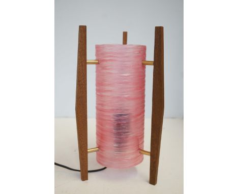Pink retro style rocket lamp Height 32 cm
