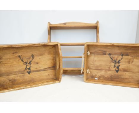 Good quality hard wood trays &amp; spice rack 