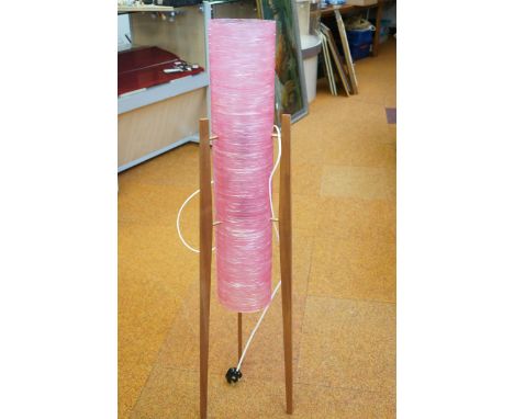Large pink retro style rocket lamp Height 116cm