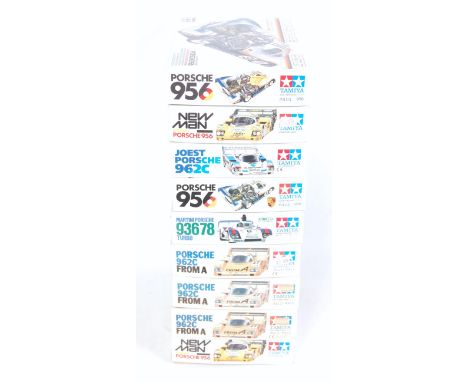 Nine various boxed Tamiya 1/24 scale Le Mans and High Speed Racing Classic Car kits to include a Martini Porsche 936, a Porsc