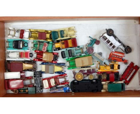 A collection of various loose Matchbox and Dinky loose diecasts to include a Dinky Toys Morris Oxford saloon, a Matchbox Mode