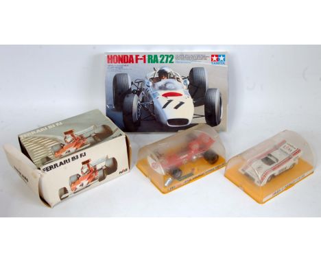 Seven various boxed plastic cased and other 1/24 scale and 1/20 Classic car and High Speed racing kit group, to include a Pol