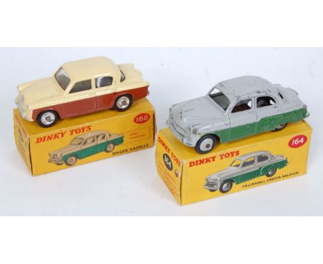 A Dinky Toys boxed diecast group to include No. 168 Singer Gazelle comprising cream &amp; brown body in the original correct 